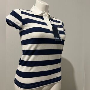 🆕FRED PERRY Women’s Stripped POLO-Shirt Short Sleeve 100% Cotton SIZE 10 NWT